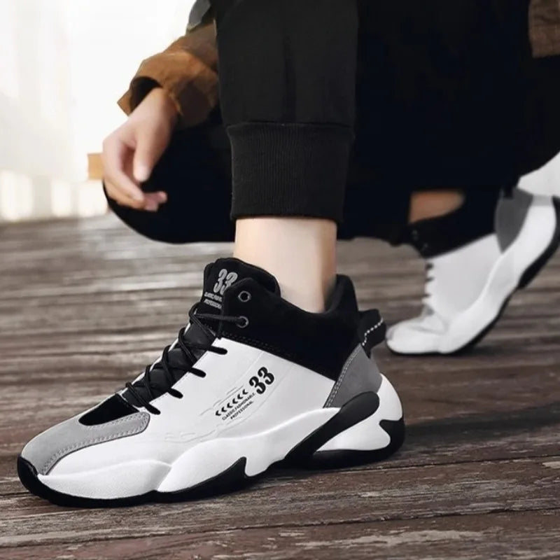 MEN'S FASHION HIGH QUALITY LEATHER HIGH-TOP PLATFORM MENS SHOES