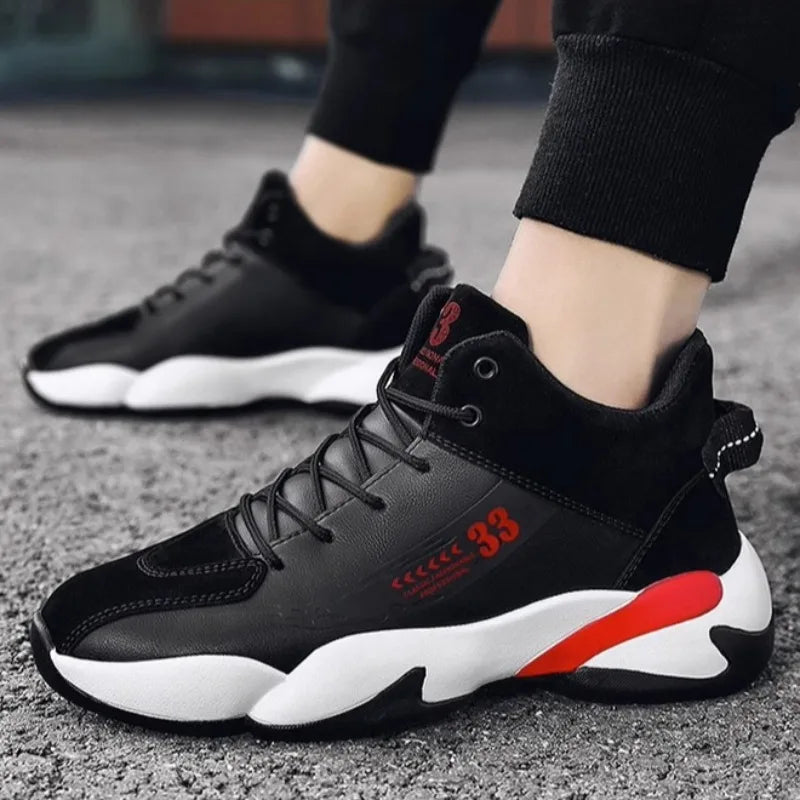 MEN FASHION HIGH QUALITY LEATHER HIGH-TOP SHOES