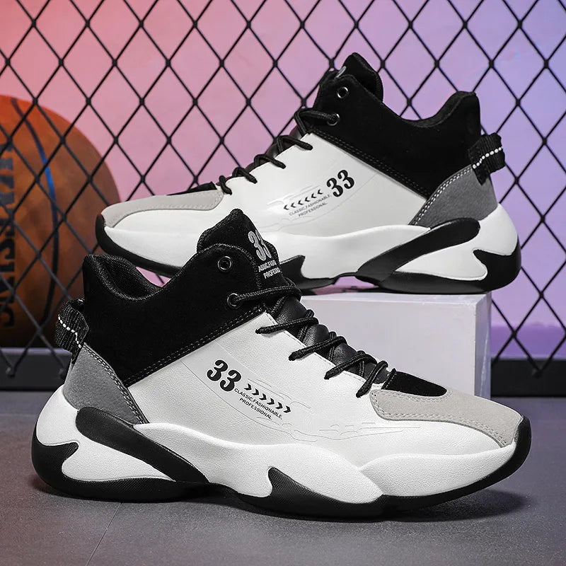 MEN'S FASHION HIGH QUALITY LEATHER HIGH-TOP PLATFORM MENS SHOES