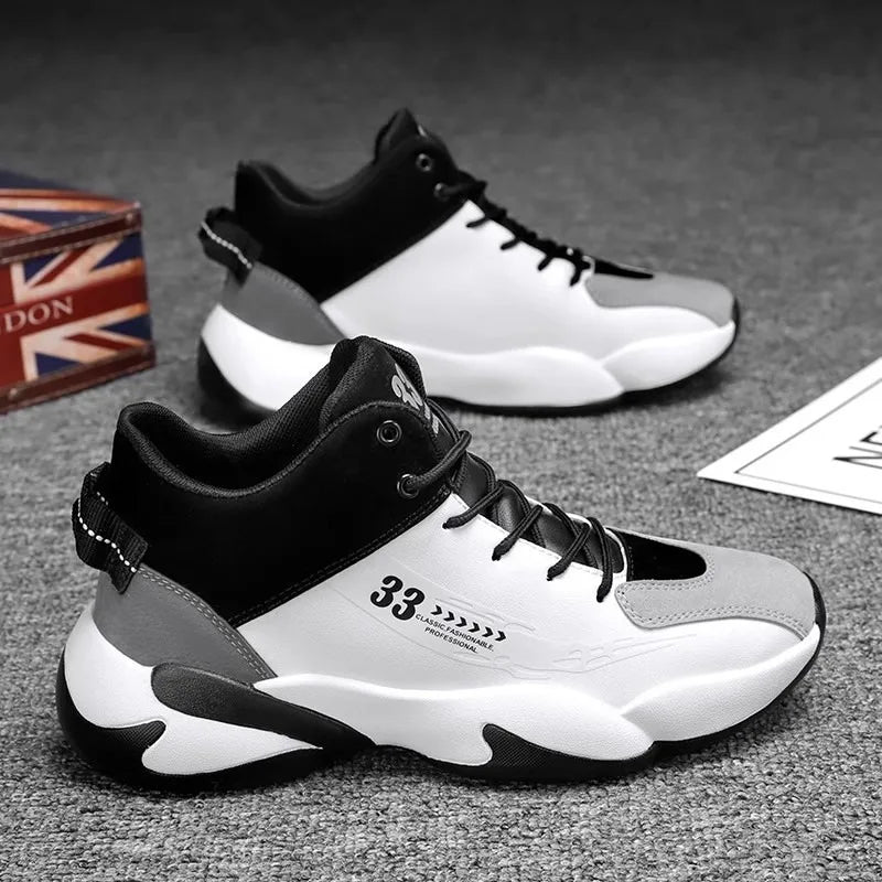 MEN'S FASHION HIGH QUALITY LEATHER HIGH-TOP PLATFORM MENS SHOES